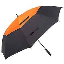 golf umbrella large oversize 68 inches air vent double canopy orange/black