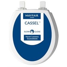 Mayfair Cassel Slow Close Toilet Seat, ROUND, Non Slip Premium Wood Seat