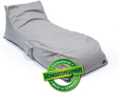 QSack Sitzsack Liege Indoor schadstoffgeprüft Mikroperlen Innensack Sofa (grau) - Bild 1 von 4