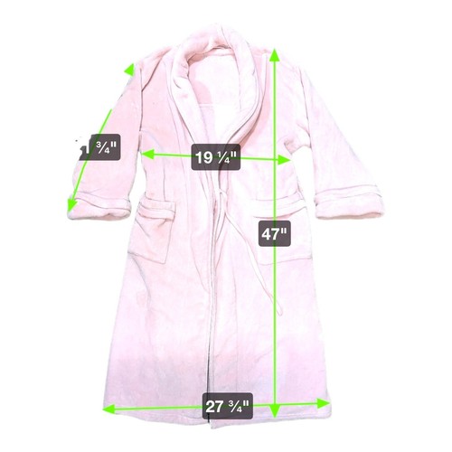 Nautica Vintage Womens Light Pink Plush Bathrobe L XL Polyester w/ Belt Pockets - Picture 2 of 5