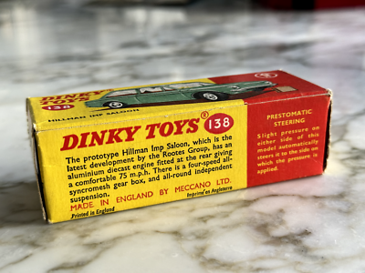DINKY TOYS 138 HILLMAN IMP SALOON AVEC BAGAGE 1/43 COMME NEUF + BOÎTE D' ORIGINE | UK