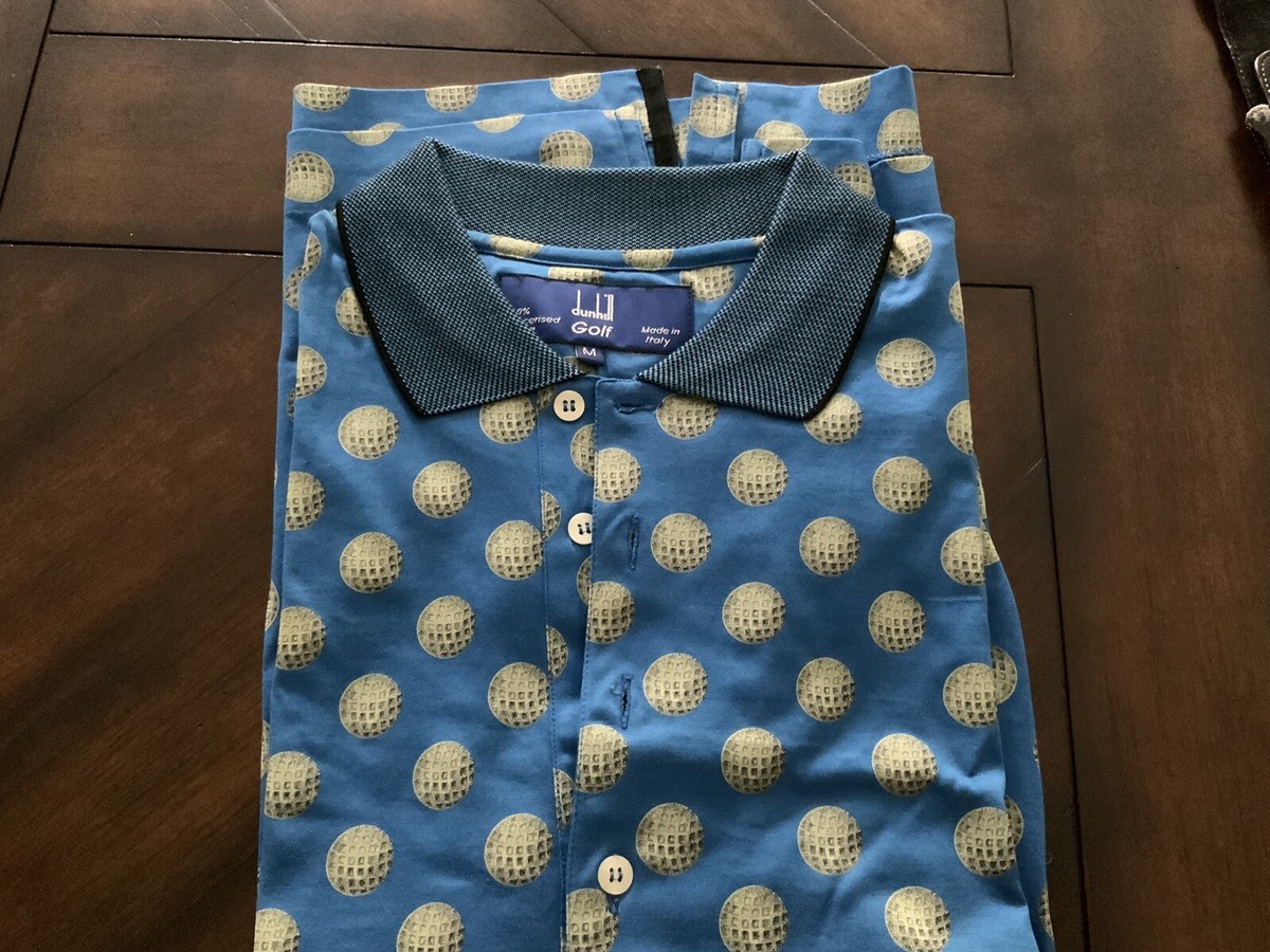 dunhill メンズ Lサイズ ゴルフ　シャツ alfred DUNHILL golf shirt golf ball design m Italy NWOT | eBay