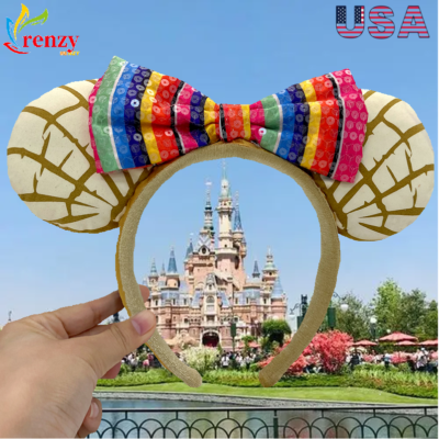Disney Parks Epcot World Showcase Mexico Concha Minnie Mouse Ears Headband Adult NWT Mickey Mouse Mexican Disney Parks Pan Dulce Concha  main image 3