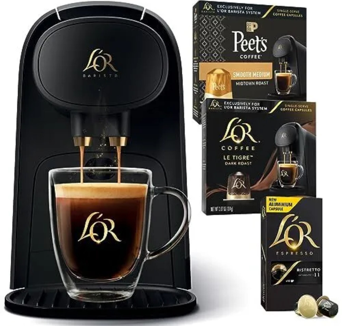 L'OR Barista Coffee and Espresso System with 30 Capsules - Gift Receipt Included-image
