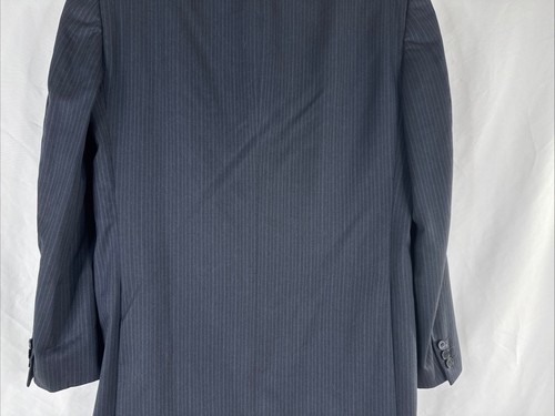 Ermenegildo Zegna Wool Blazer Mens Size 50R Black Purple Striped Three Button - Picture 7 of 16