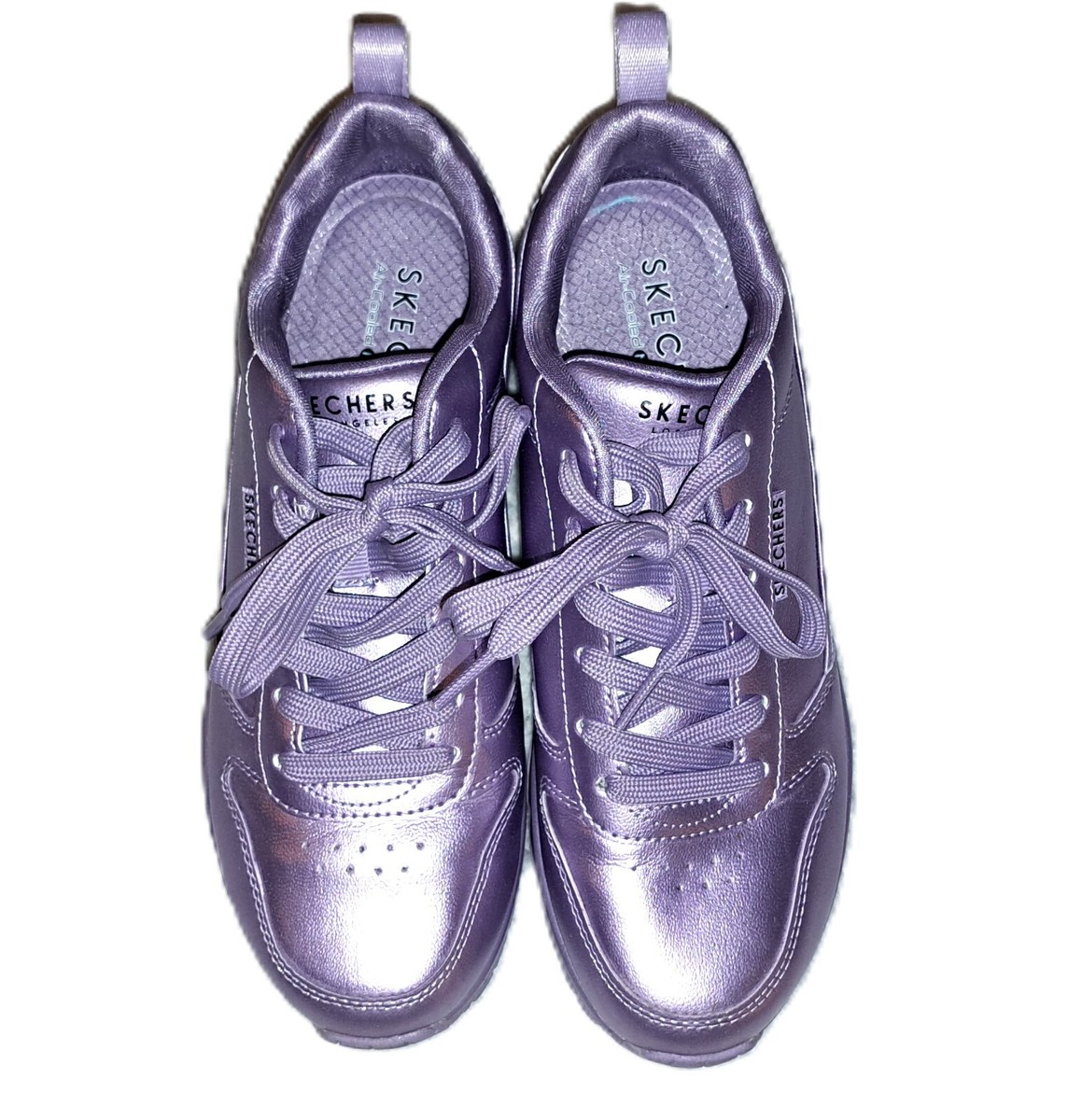 seesaw 雪駄 SETTAIR navy × purple Womens SKECHERS Air metallic purple sneakers 7.5 solid