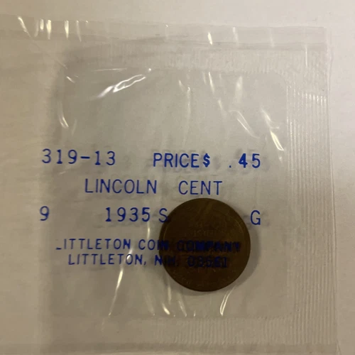 1935-S Lincoln Wheat Cent — photo from the most recent tracked eBay sale