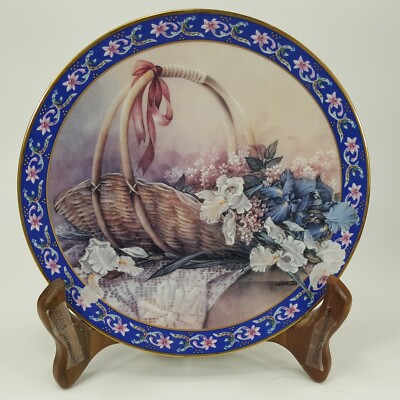IRISES W. S. George Bradford Exchange Plate Lena Liu's Basket