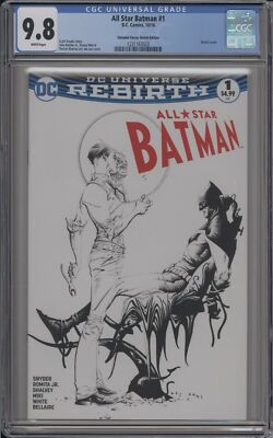 ALL STAR BATMAN #1 - CGC 9.8 - DF EXCLUSIVE - JAE LEE B&W VARIANT - REBIRTH 2016