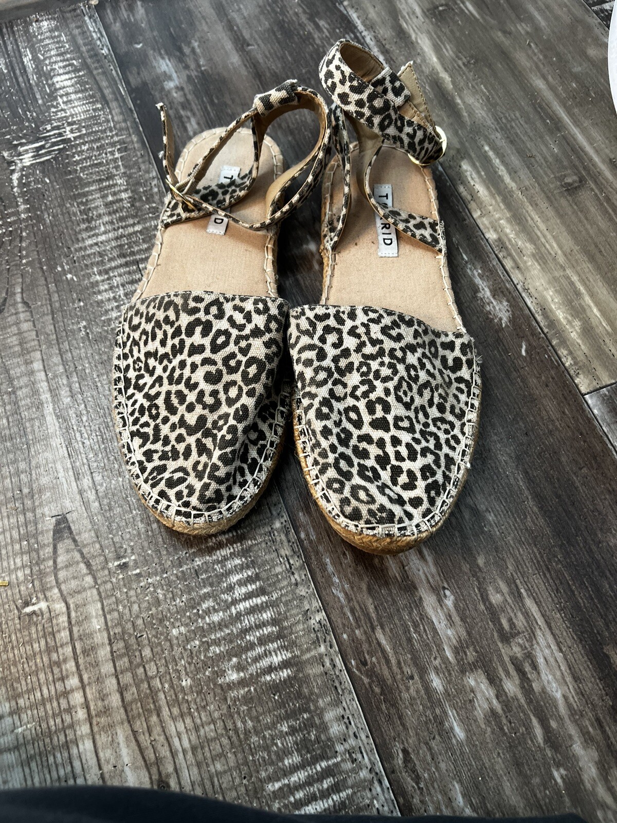 Torrid Cheetah Leopard Print Sandals Shoes Espadrille Ankle Strap Size
