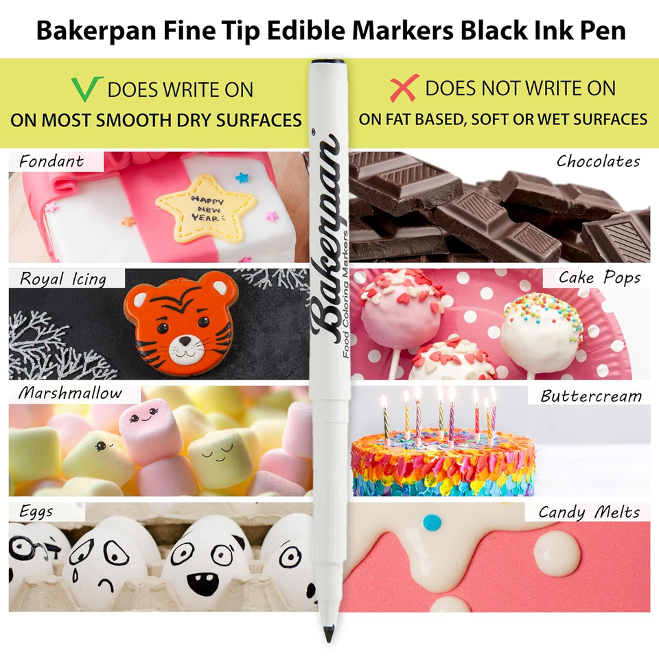 Food Coloring Markers, Fine Tip Edible Markers for Cookie Decorating