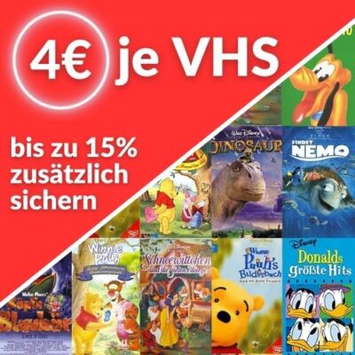 Große Disney VHS-Auswahl: Nur 1,99 ! Bis zu 15% sparen!