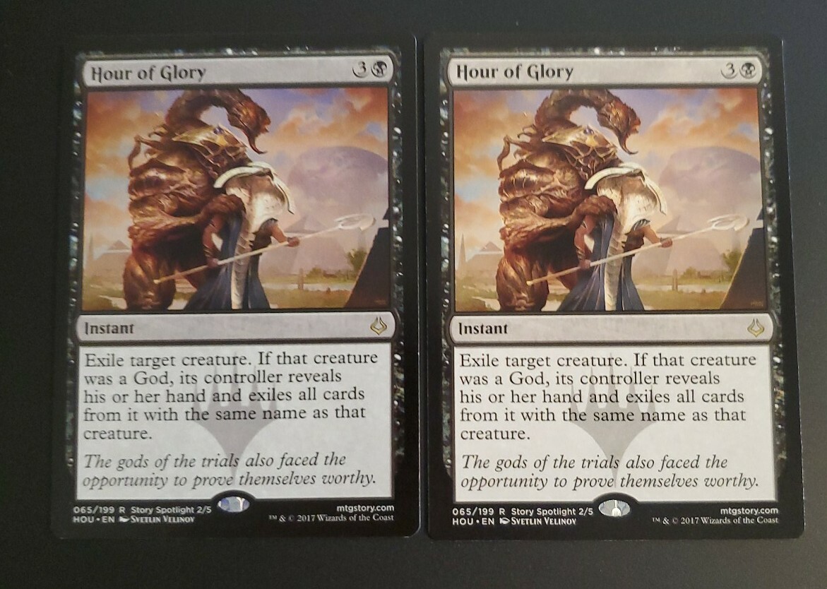 Hour of Glory 2x FOIL HOU MTG Hour of Devastation Rare MINT black Hour of Glory 2x FOIL HOU MTG Hour of Devastation Rare MINT black