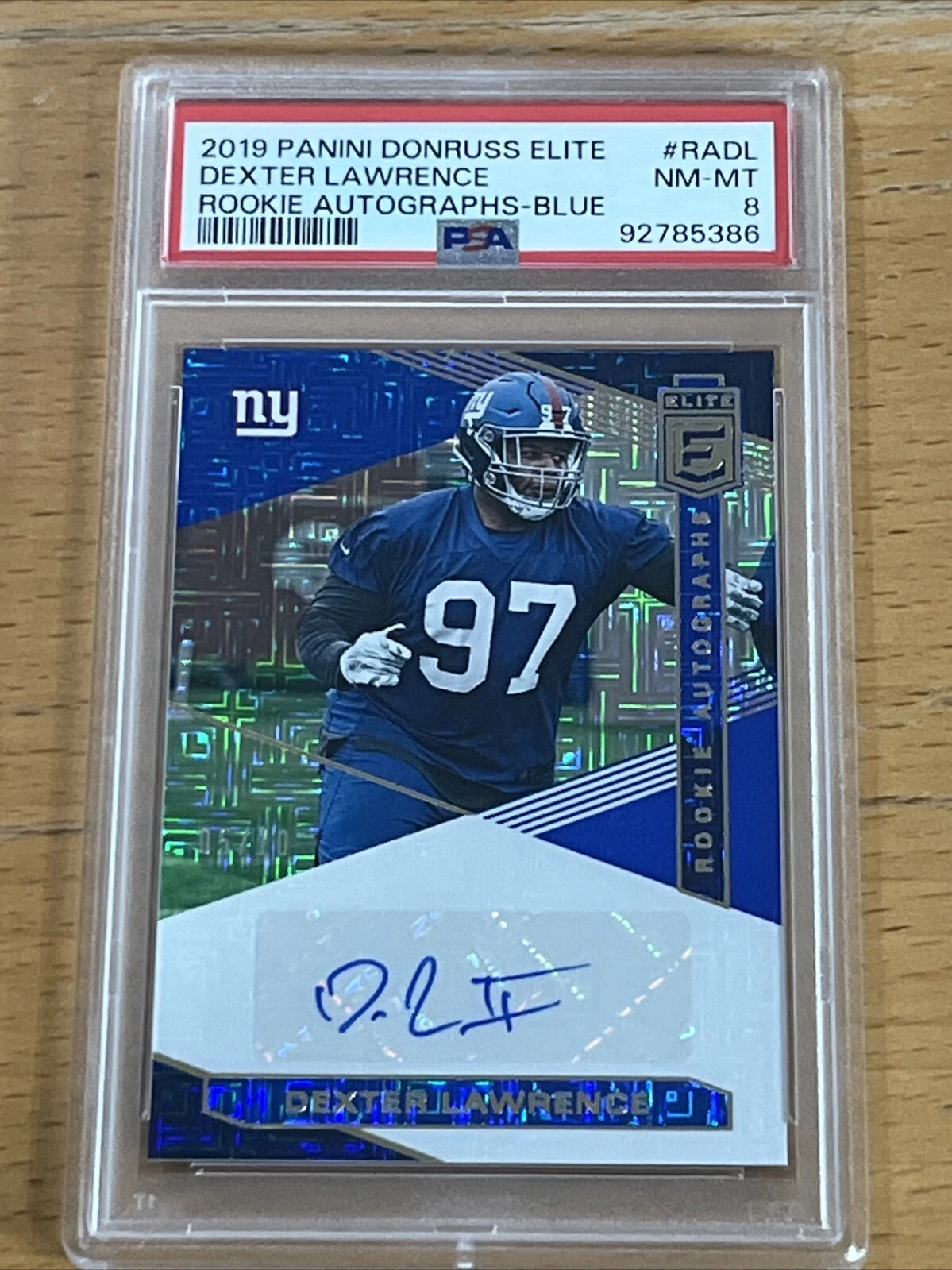 Dexter Lawrence Panini Donruss Elite Rookie Autographs #RADL Blue