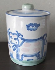 M.A. HADLEY POTTERY COOKIE JAR CANISTER w/LID "THE END" KENTUCKY