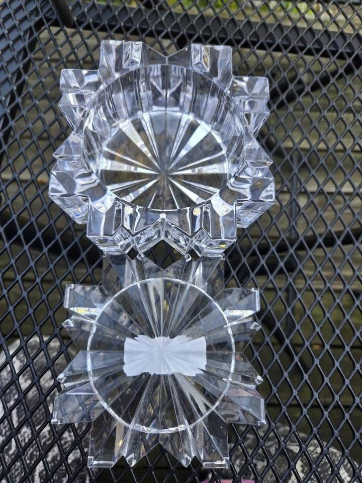 Prato de doces Mikasa Crystal Austria Starfire 4,75"W 3 1/8"T deslumbrante Art Deco LEIA - Imagem 3 de 4