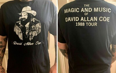 David Allan Coe 1988 Tour T sHIRT bAND s-5xl cOTTON 2 SIDE