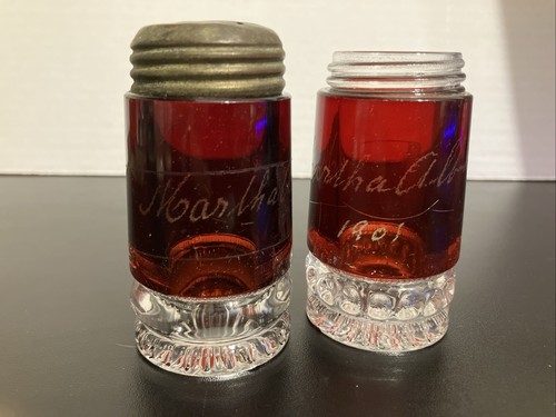 Antique Ruby Flashed Salt & Pepper Shaker | eBay