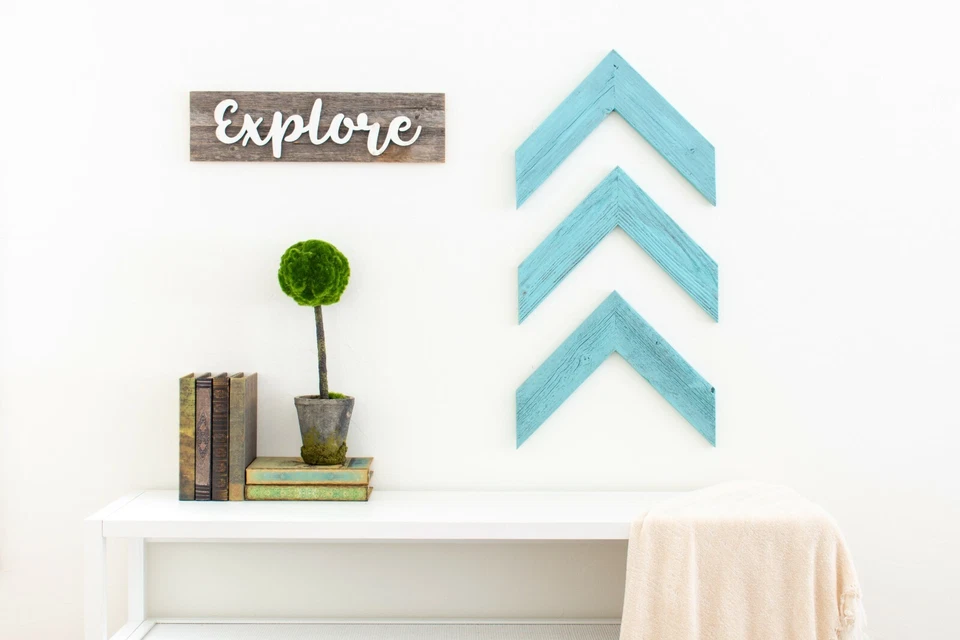 BarnwoodUSA Rustic Farmhouse Decorative Wood Chevron Arrows (Set of 3), 6 colors - Image 2 of 4