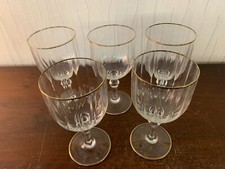 5 Water Glasses Golden Crystal Baccarat  Price of the Lot 