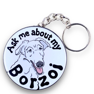 Borzoi Key Chain Borzoi Leather Dog Charm Bookmarker – VANCA CRAFT,