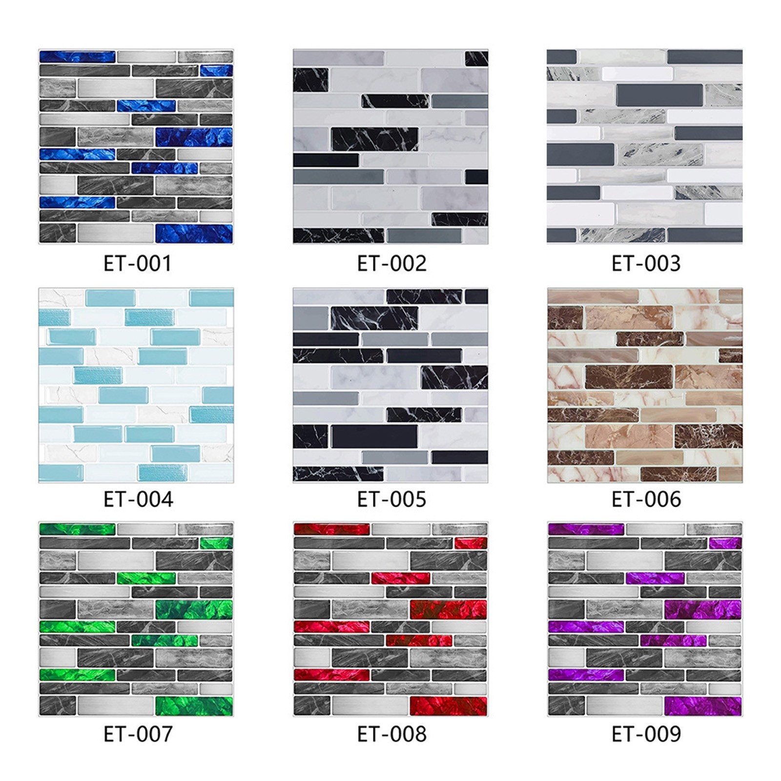 100PCS Waterproof Peel-and-Stick Wall Tiles for Kitchen Bathroom Decor