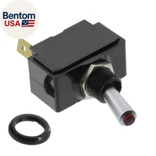 Toggle Rocker Switch LT-1511-610-012 SPST On/Off, Red Lighted Snapkap, 3-Termina