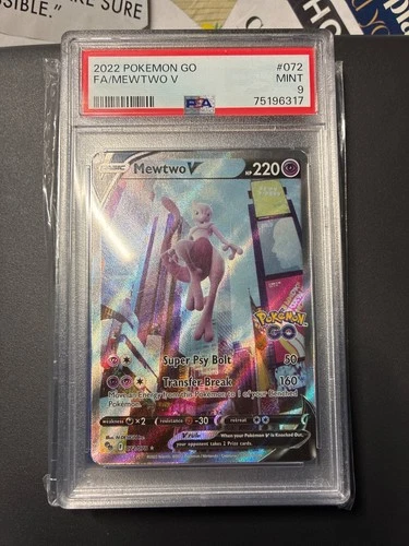 Mewtwo V (Alternate Full Art) 072/078 Pokémon GO Holo PSA 9 Mint