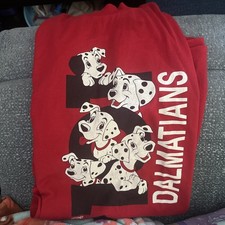 Vintage 90s 101 Dalmations Disney Movie Shirt OSFA Tall Long Red J