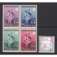 Serbia 1942, Mi.-No. 82-85 ** W Zd 1+2