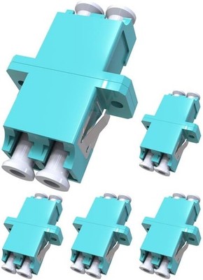 LC Duplex Multimode Fiber Optic Coupler Adapter, OM1 OM2 OM3 OM4 Cable Connector