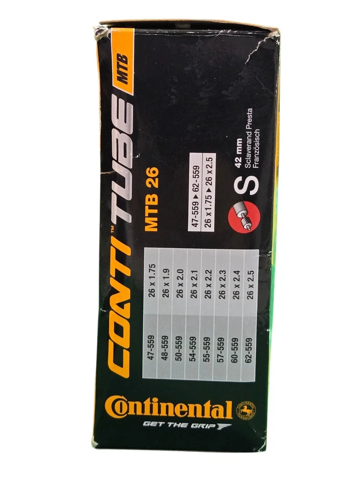Continental Conti Mountain Bike Tube 26x1.75-2.5 26 x 1.75 1.95 2.0 2.1 2.3 - Image 3 of 4
