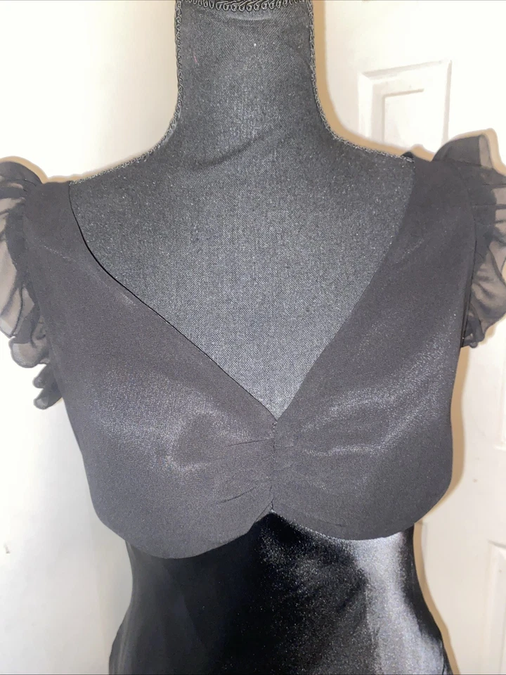 Aria Satin 1930’s Retro Style Black Dress Size 6 - Image 4 of 4