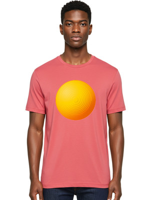 Yellow-And-Orange-Circle Mens Graphic Tee, 100% Cotton, Casual Summer Wear