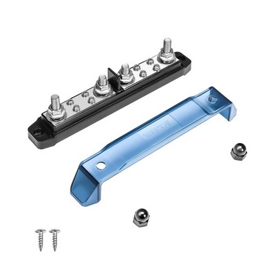 Power BLPG24-516 Distribution Block 48V 250A Bus Bar 4x 5/16'' Stud 8 x #8 Screws
