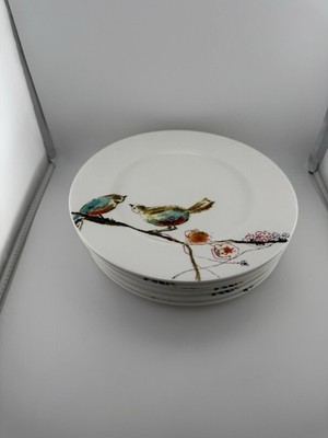 Lenox Simply Fine Chirp Blue Round Lunch Plate Bone China USA  9 3/8 In