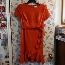 Calvin Klein Women's Size 12 Mini Orange Dress Zip Up In Back