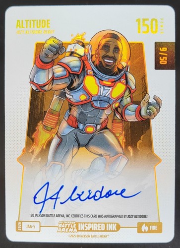 2025 Bo Jackson Battle Arena Jozy Altitude Debut Fire Auto /50 JAA-5 JP2