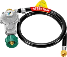 Gassaf 3FT 2 Stage Propane Regulator with Hose 90 Degrees RV Propane Regulator H