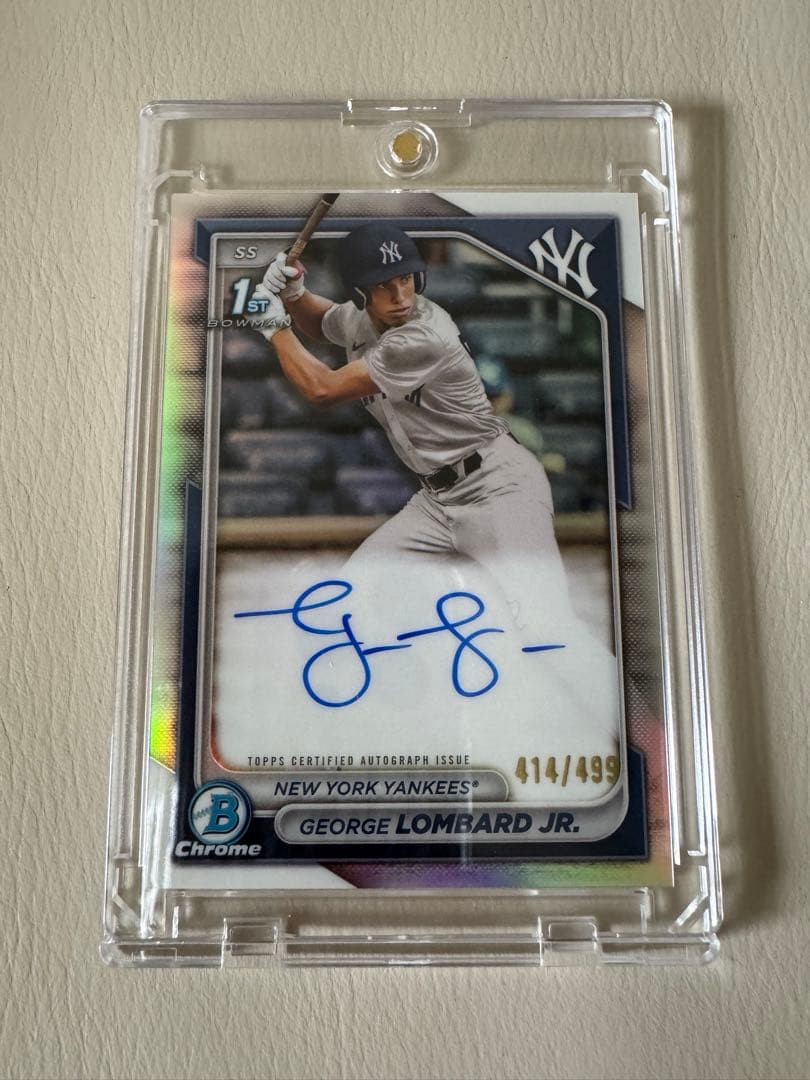 George Lombard Jr. 2024 Bowman Chrome 1st Auto Refractor /499 Yankees Prospect