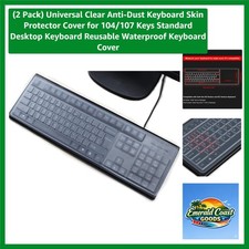 2 Pack Universal Clear Anti-Dust Keyboard Skin Protector Cover for 104/107 Ke...