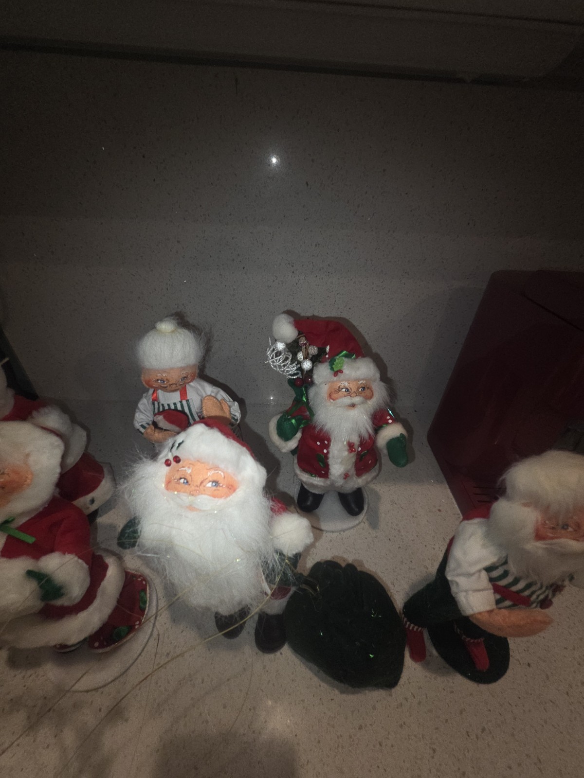 Lot of 9 Vintage 90s AnnaLee Christmas Dolls 3Santa,3Mrs.Clause,2Elves, Reindeer