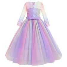 Girls Floral Lace Tulle Communion Pageant Holiday Dresses Big Girls Princess ...