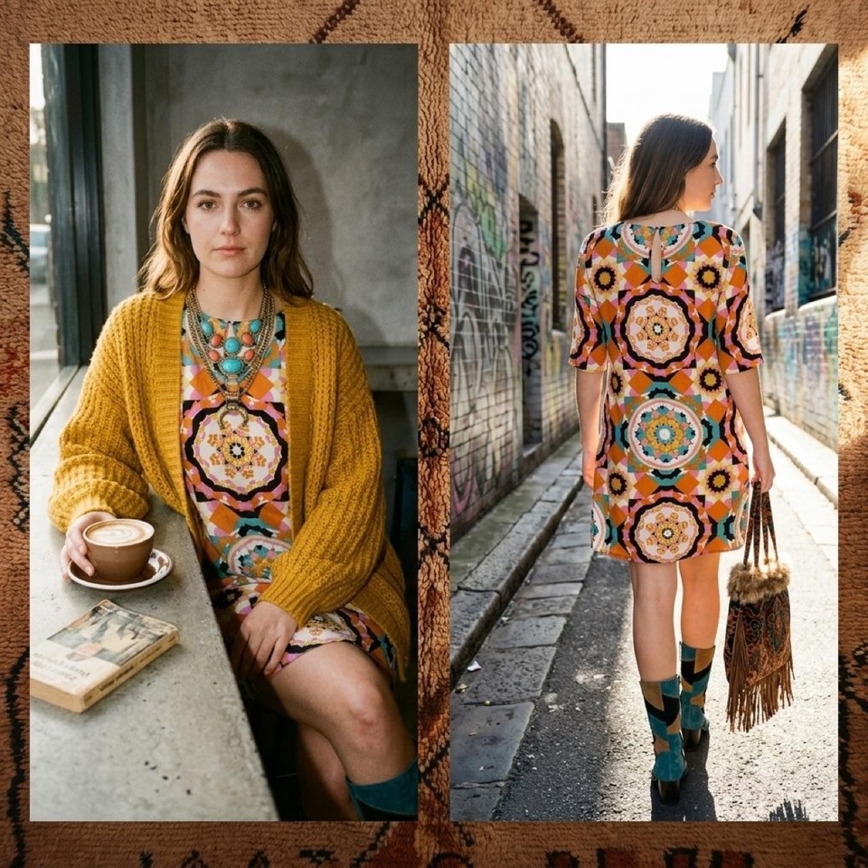 Sportsgirl Mandala Geo A-Line Mini Shift Dress