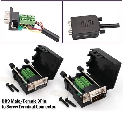 DB9 Buchse-Stecker,D-Sub,9polig, mit Schraubanschluss,Breakout-Anschluss,lötfrei