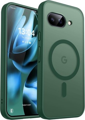 Google Pixel 9a Hülle - Magnetisch - Stoßfest - Kameraschutz - Matt - Dunkelgrün