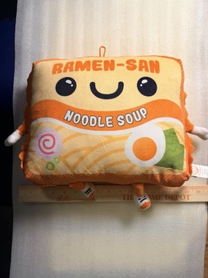 Ramen-San Noodle Soup Ramen Noodles Plush Pillow 10  X 14  by Fiesta Orange