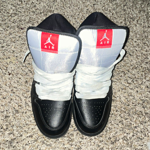 Jordan Air Jordan 1 Men’s Mid Top Lace-Up Athletic Sneakers Black/White/Red