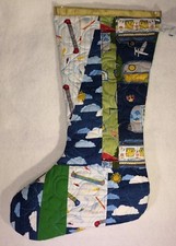 Christmas Stocking Let's Go Glaming Quilted Fabric by Wilmington Handmade 20"x9"