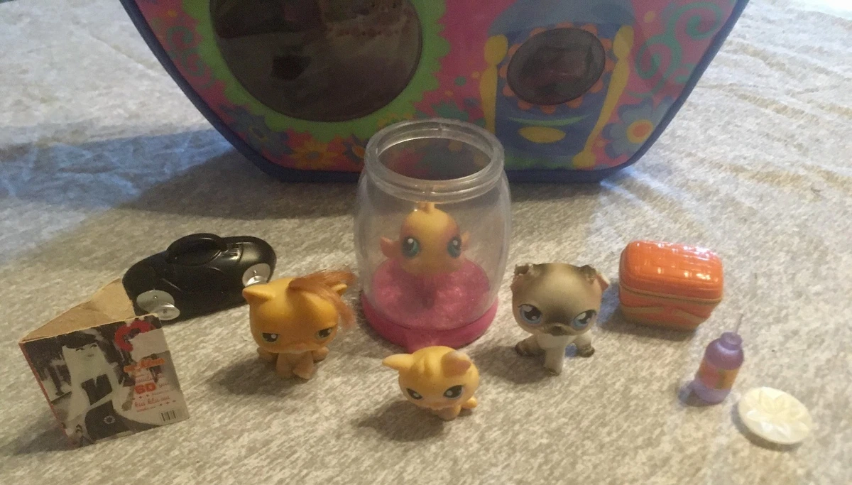 Littlest Pet Shop Carry Case kitten 114 fish 10 cat 5 cat 78